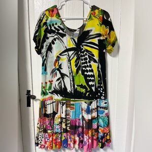 Jams World Vintage Rayon Parrots Cove Dress size small